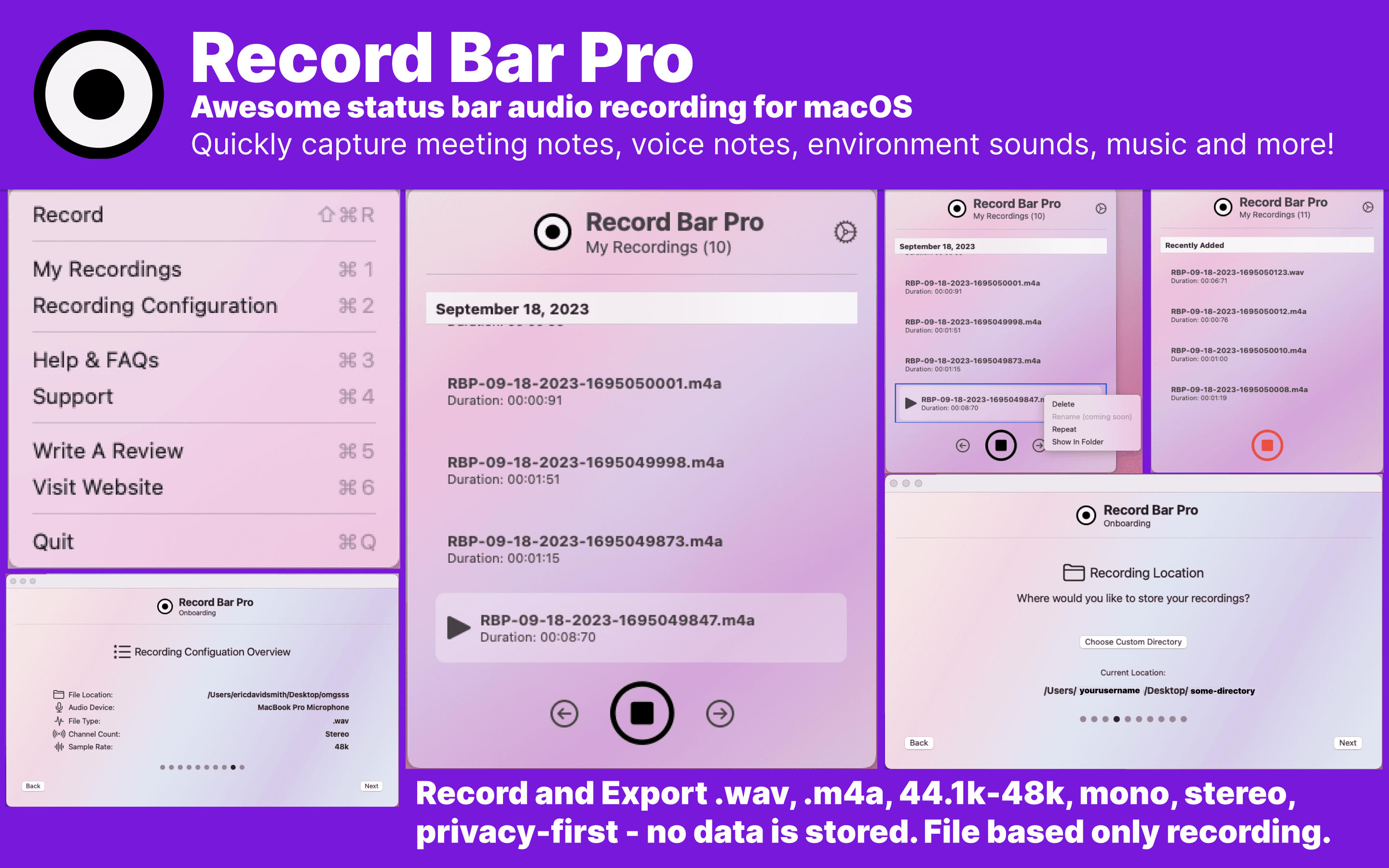 Record Bar Pro for macOS by Eric David Smith