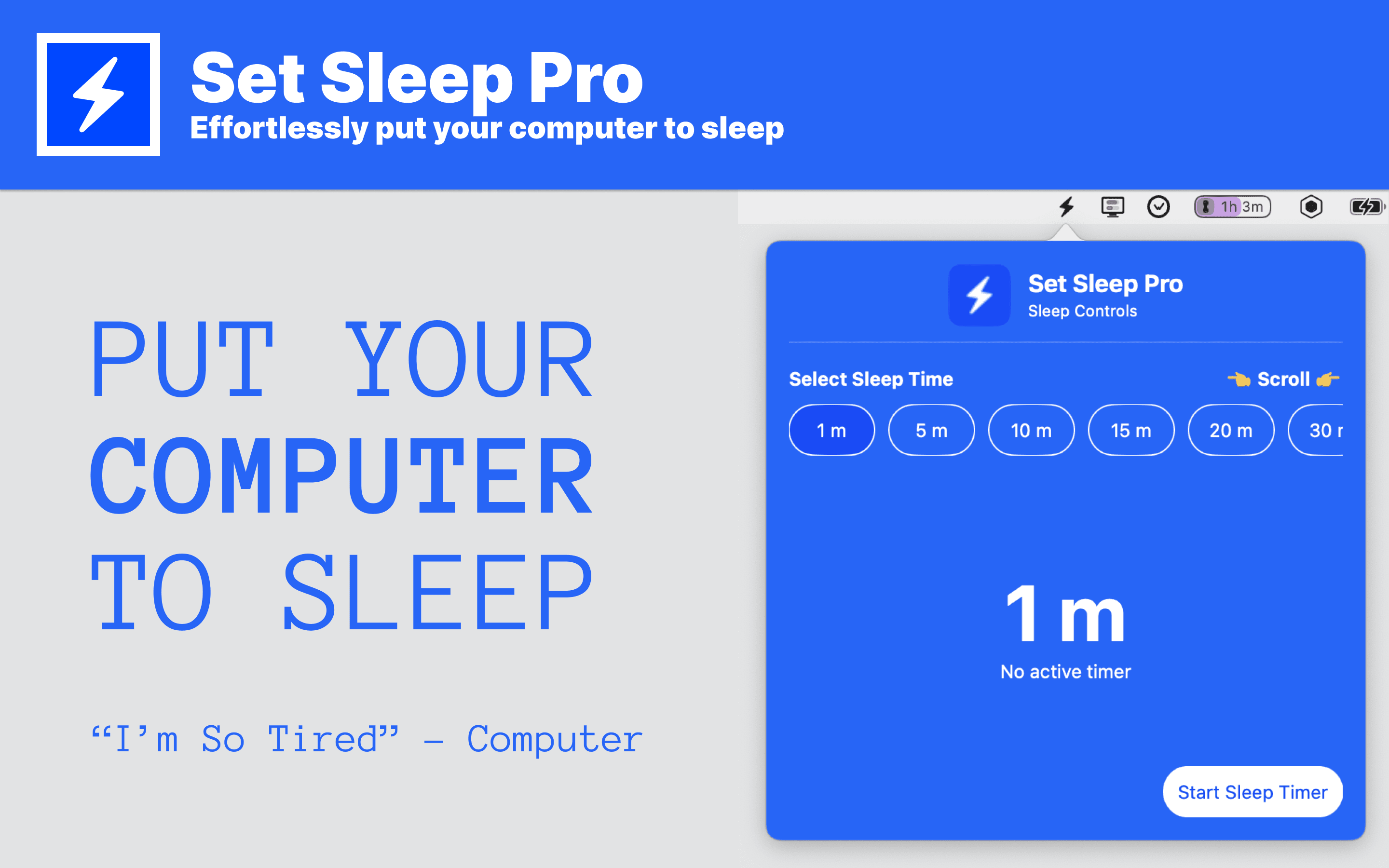 Set Sleep Pro for macOS by Eric David Smith