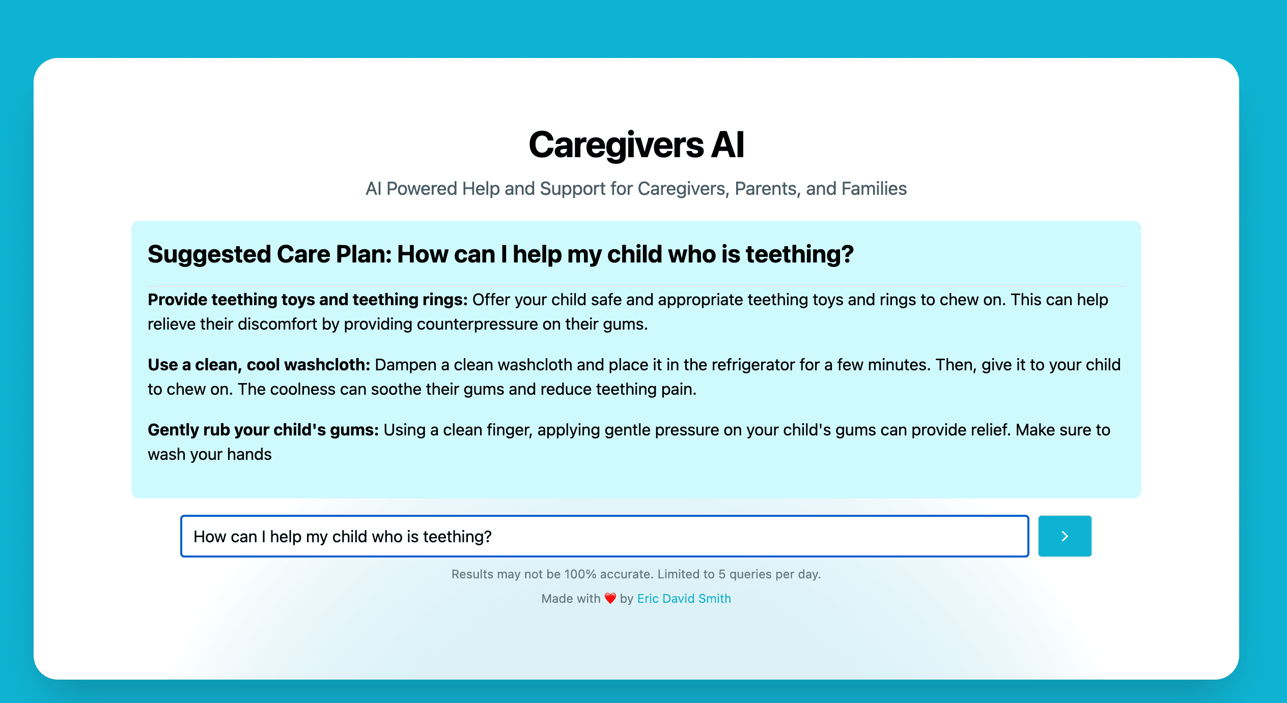 Caregivers AI example by Eric David Smith